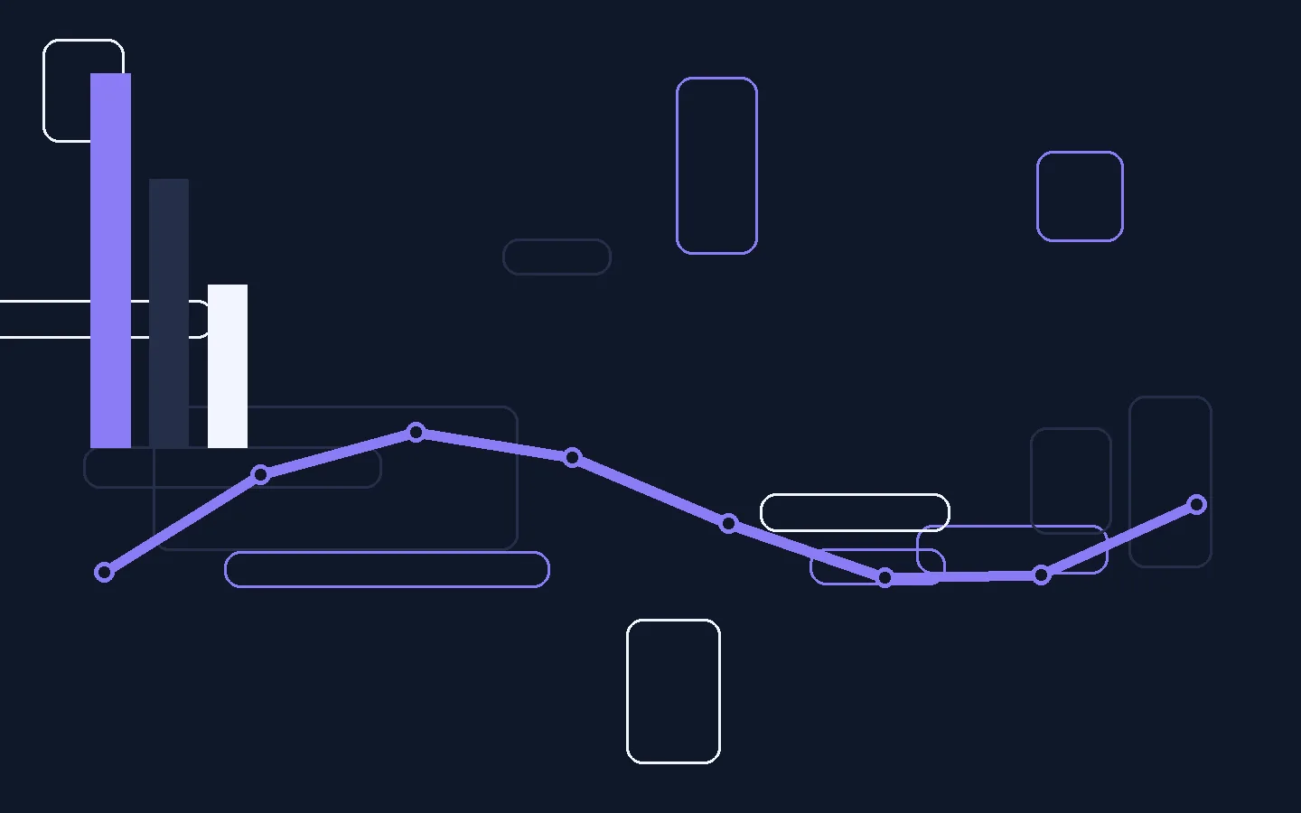 Abstract editorial illustration representing digital banks and embedded finance