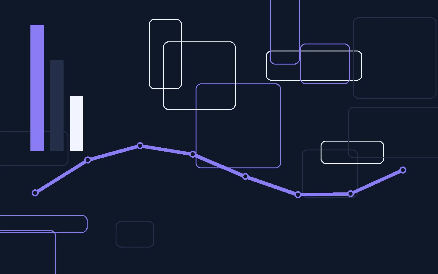 Abstract editorial illustration representing digital banks and embedded finance